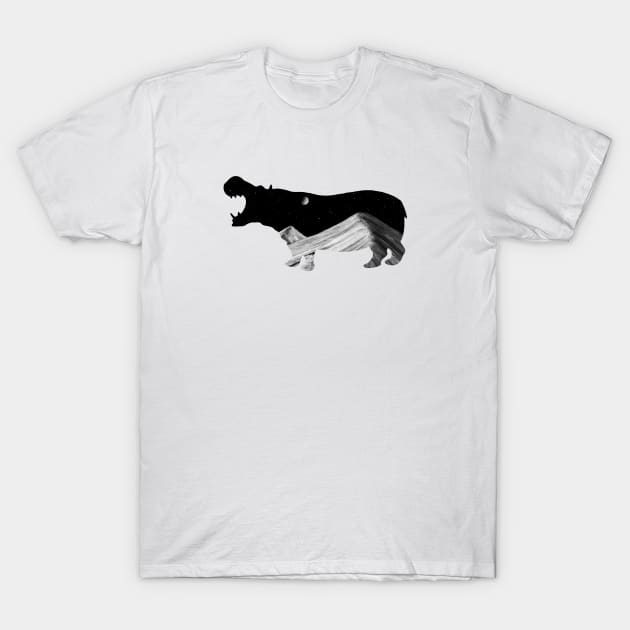 Hippo mountain T-Shirt by jy ink